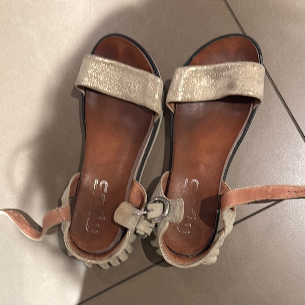 Stylish Gold Sandals by [Brand]